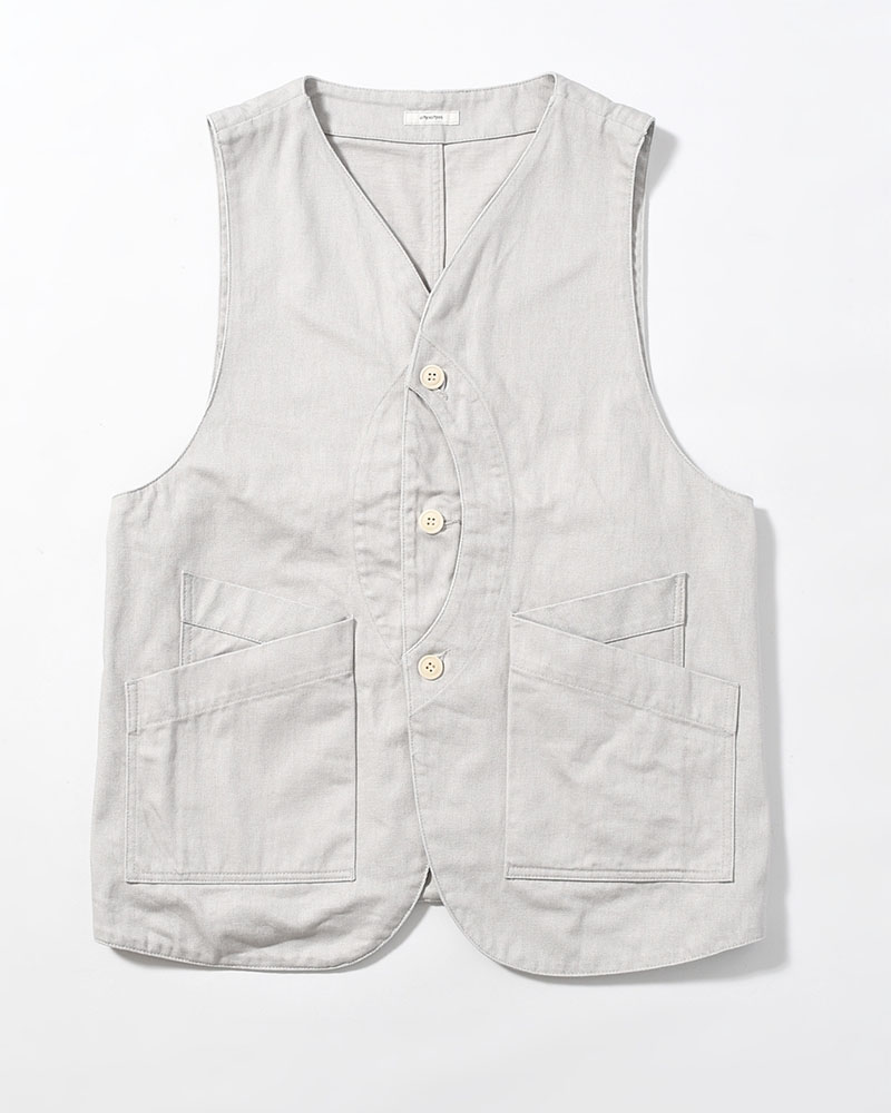 12oz DENIM VEST -LIGHT GRAY-