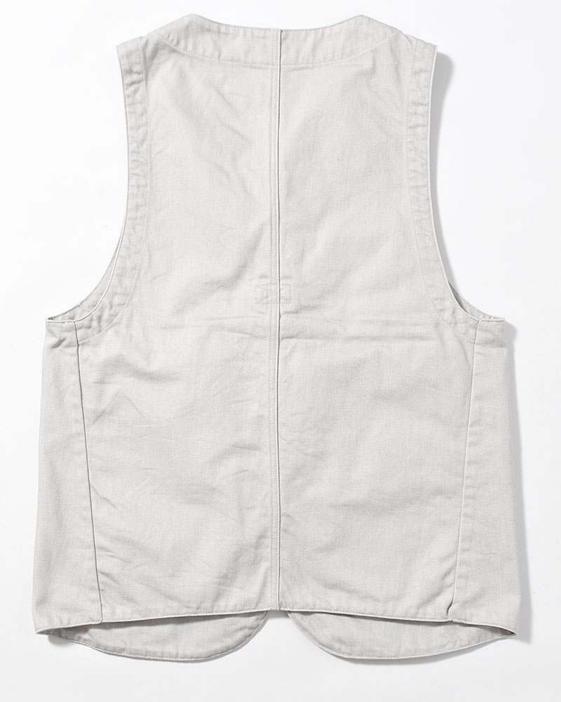 12oz DENIM VEST -LIGHT GRAY-