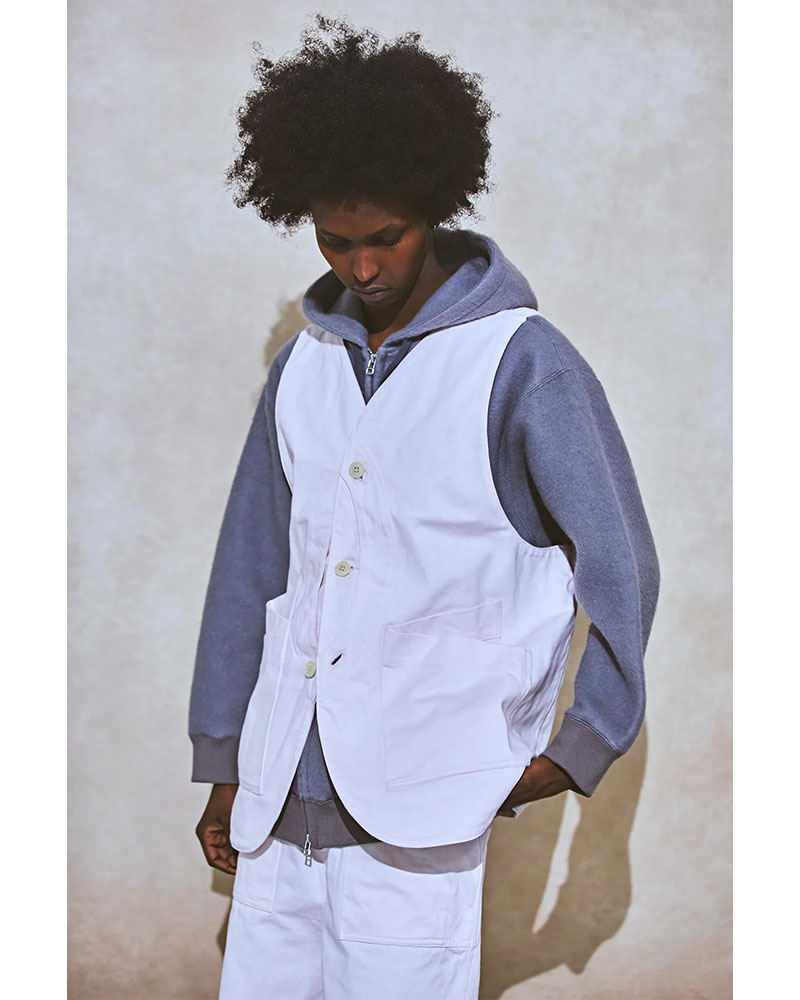 12oz DENIM VEST -LIGHT GRAY-