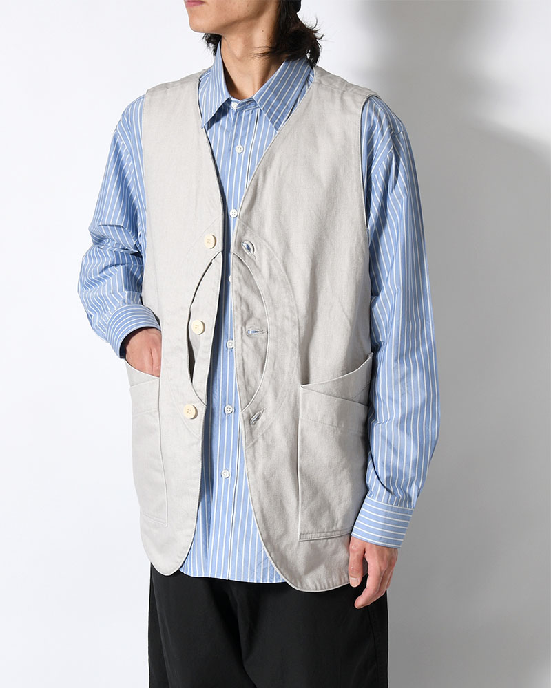 12oz DENIM VEST -LIGHT GRAY-