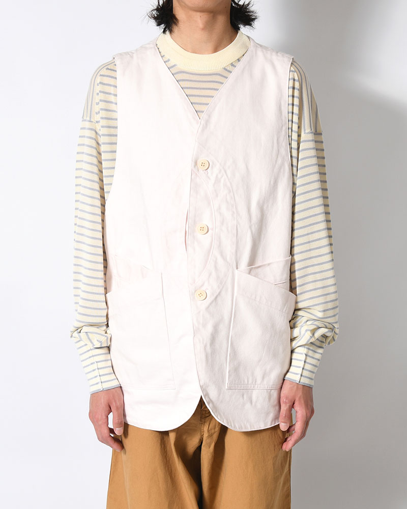 12oz DENIM VEST -LIGHT PINK-