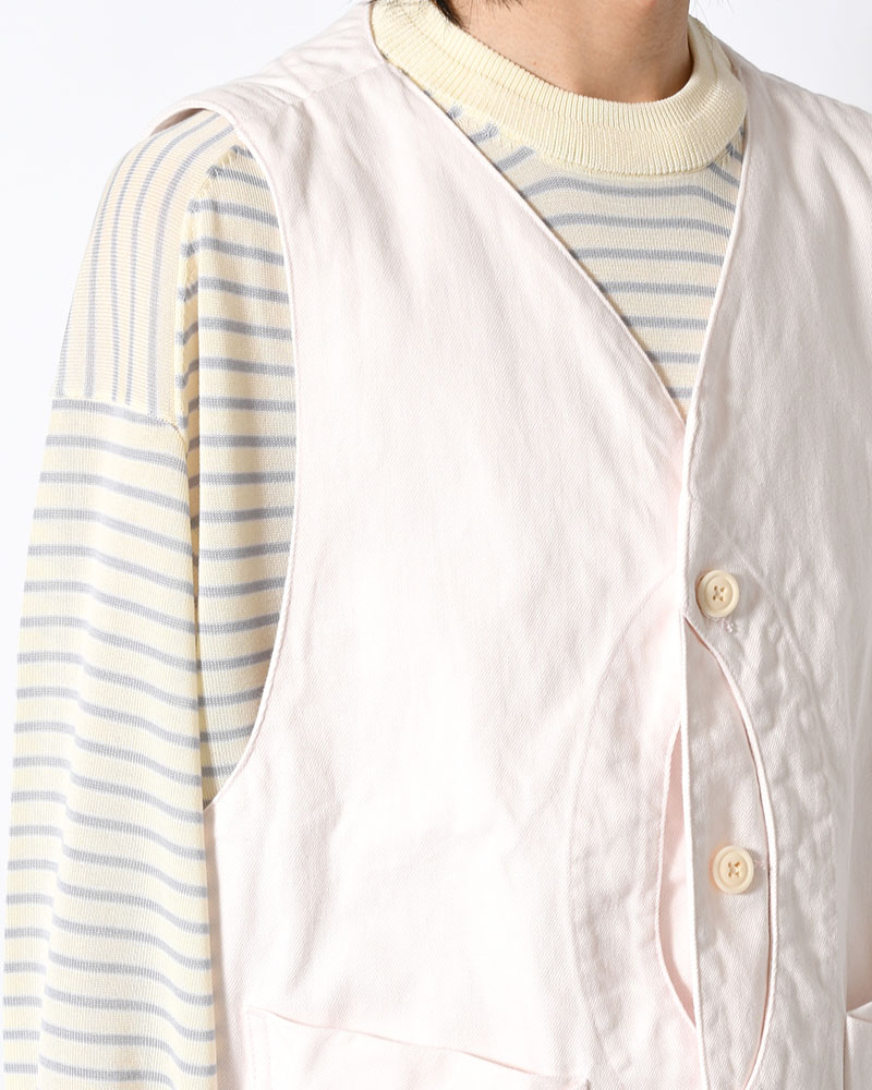 12oz DENIM VEST -LIGHT PINK-