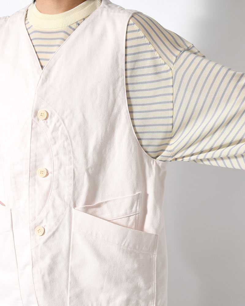 12oz DENIM VEST -LIGHT PINK-