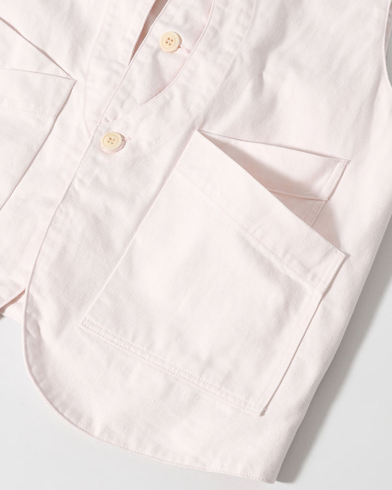 12oz DENIM VEST -LIGHT PINK-