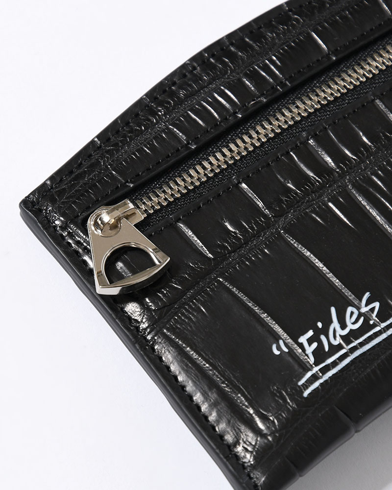 CRISTY SMART CARD WLT / CROCO 25Q3 -BLACK-