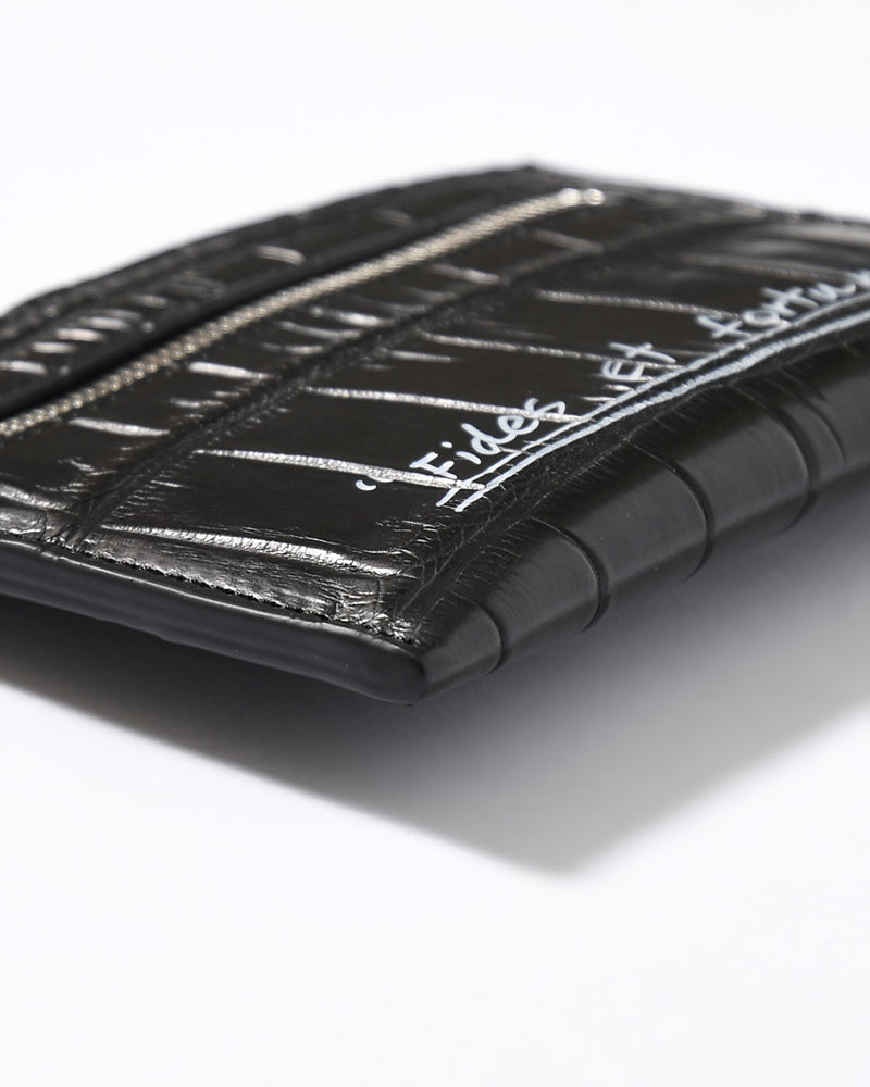 CRISTY SMART CARD WLT / CROCO 25Q3 -BLACK-