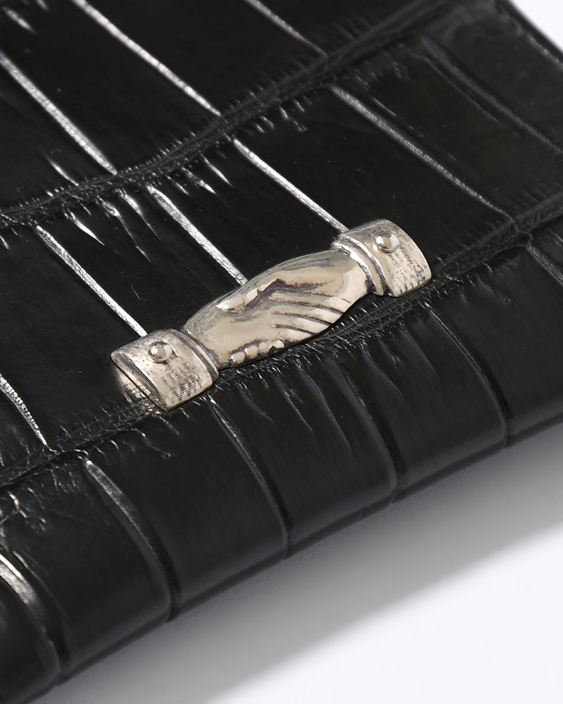 CRISTY SMART CARD WLT / CROCO 25Q3 -BLACK-