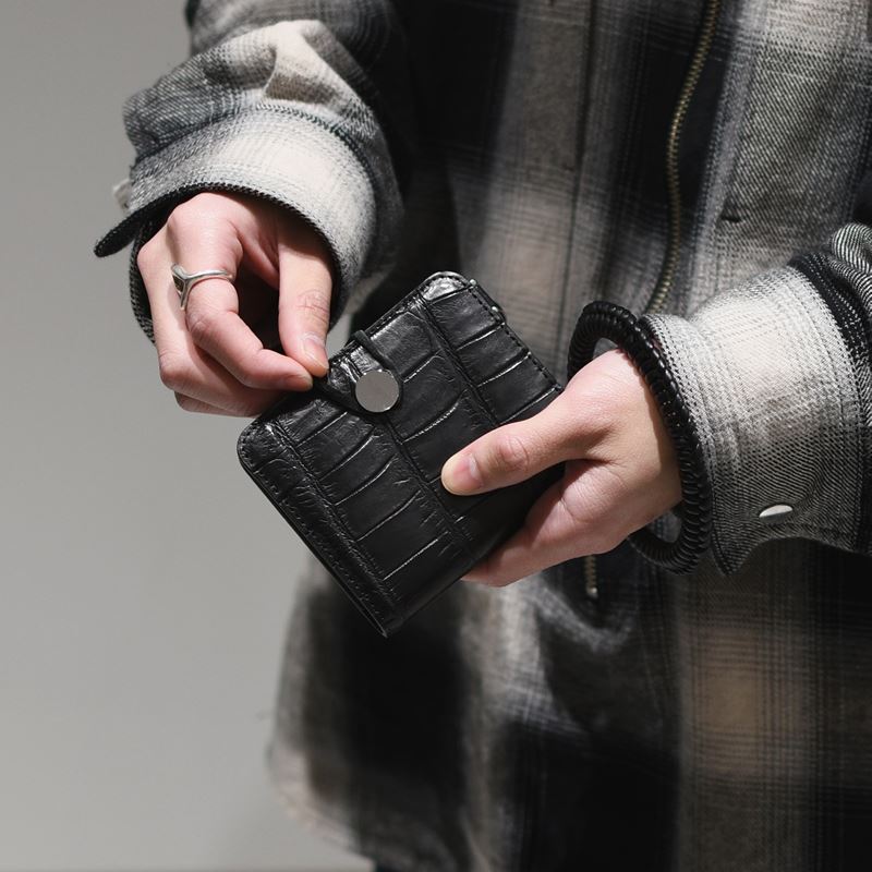 CRISTY WIND COMPACT WLT / CROCO -BLACK-