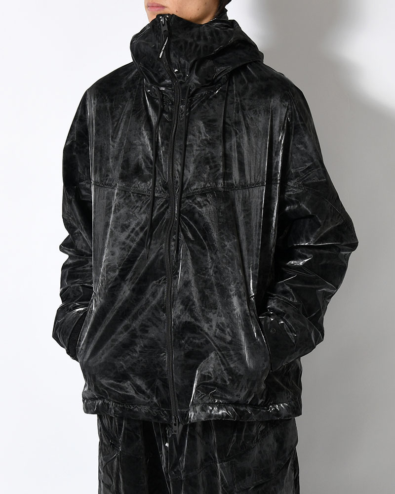 MARBLE NYLON WINDBREAKER -BLACK-