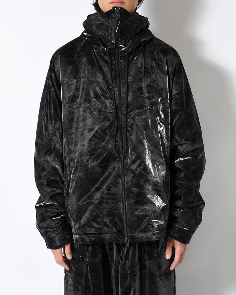 MARBLE NYLON WINDBREAKER -BLACK-
