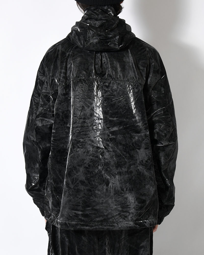 MARBLE NYLON WINDBREAKER -BLACK-