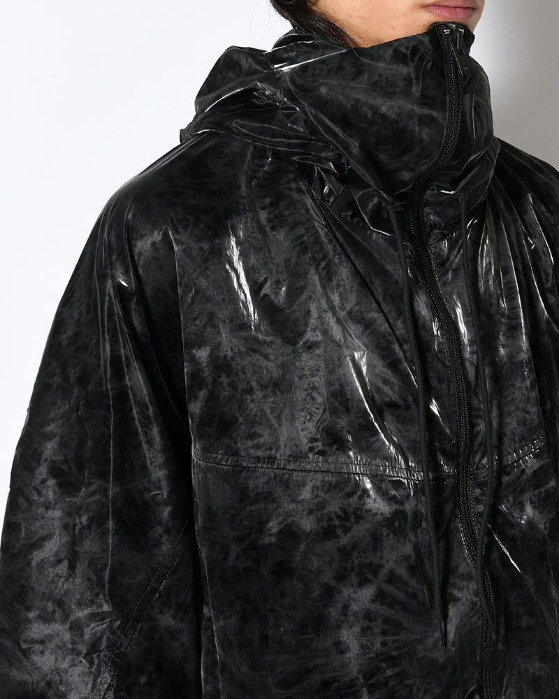 MARBLE NYLON WINDBREAKER -BLACK-