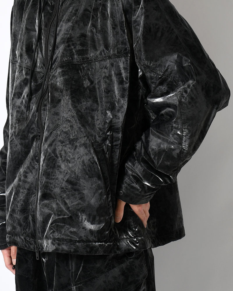 MARBLE NYLON WINDBREAKER -BLACK-