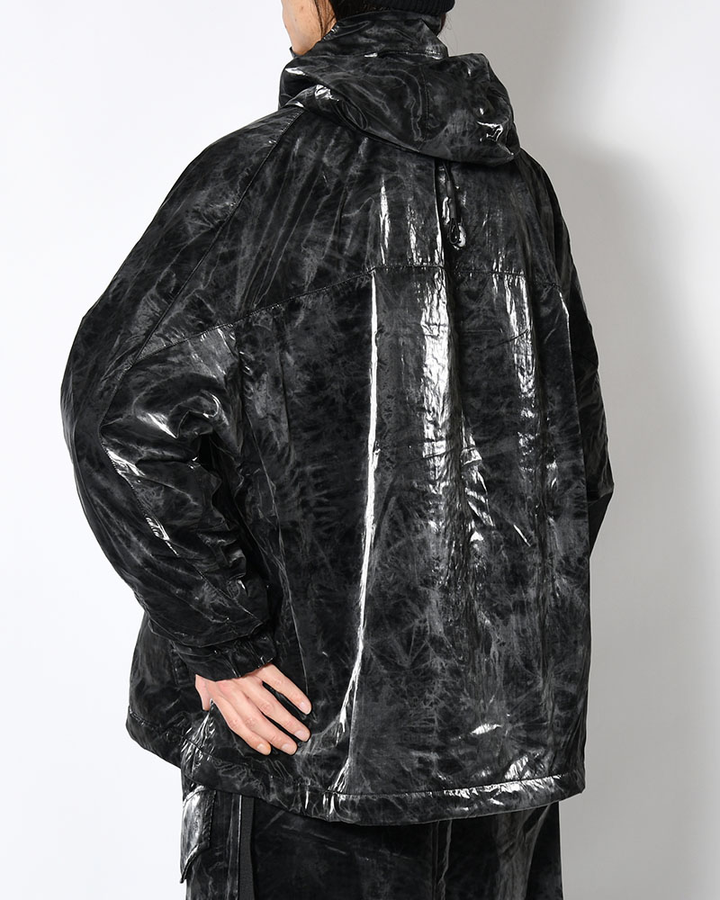 MARBLE NYLON WINDBREAKER -BLACK-