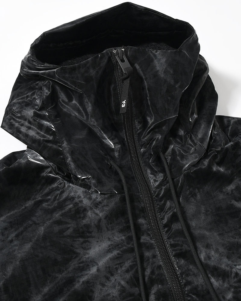 MARBLE NYLON WINDBREAKER -BLACK-