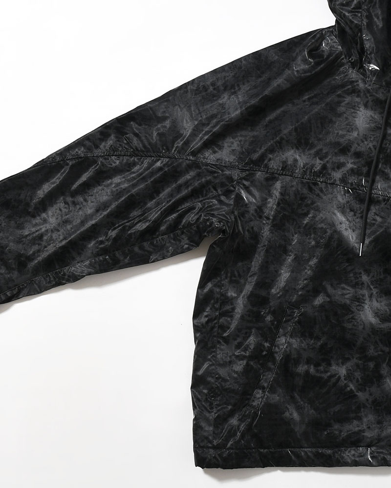 MARBLE NYLON WINDBREAKER -BLACK-