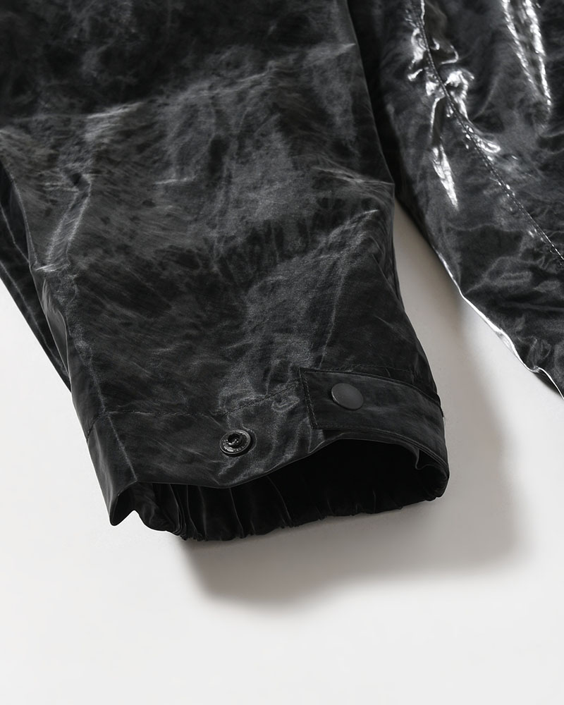 MARBLE NYLON WINDBREAKER -BLACK-