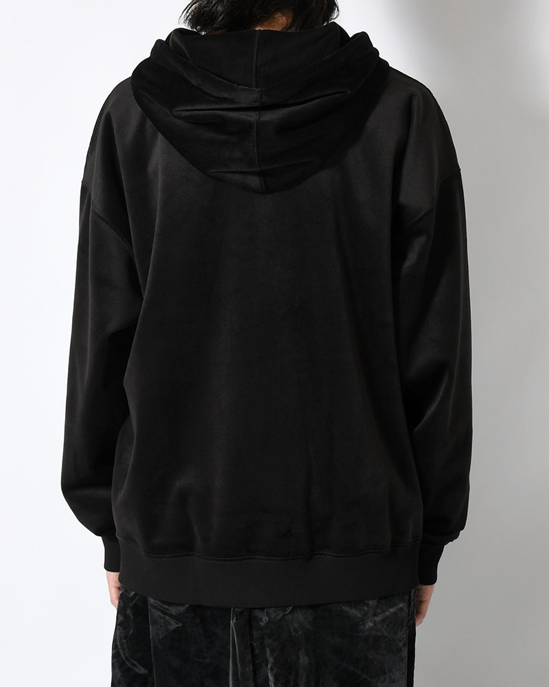 VELVET CORDUROY ZIP HOODIE -BLACK-