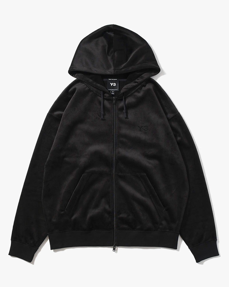 VELVET CORDUROY ZIP HOODIE -BLACK-