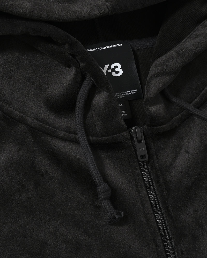 VELVET CORDUROY ZIP HOODIE -BLACK-