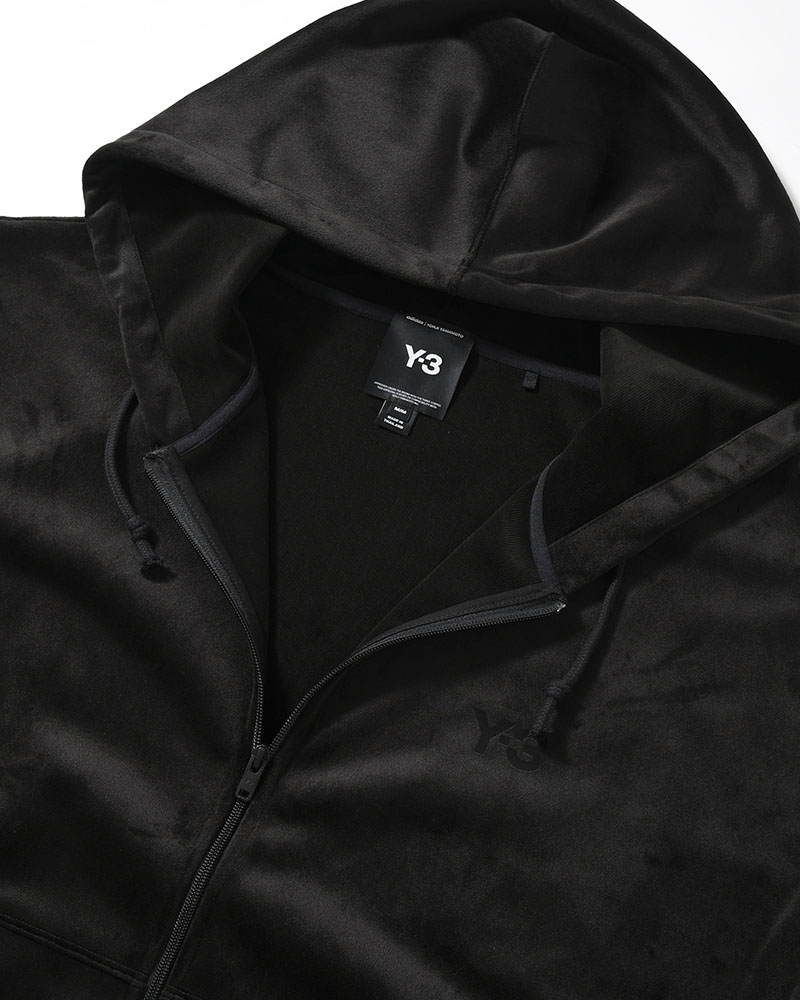 VELVET CORDUROY ZIP HOODIE -BLACK-