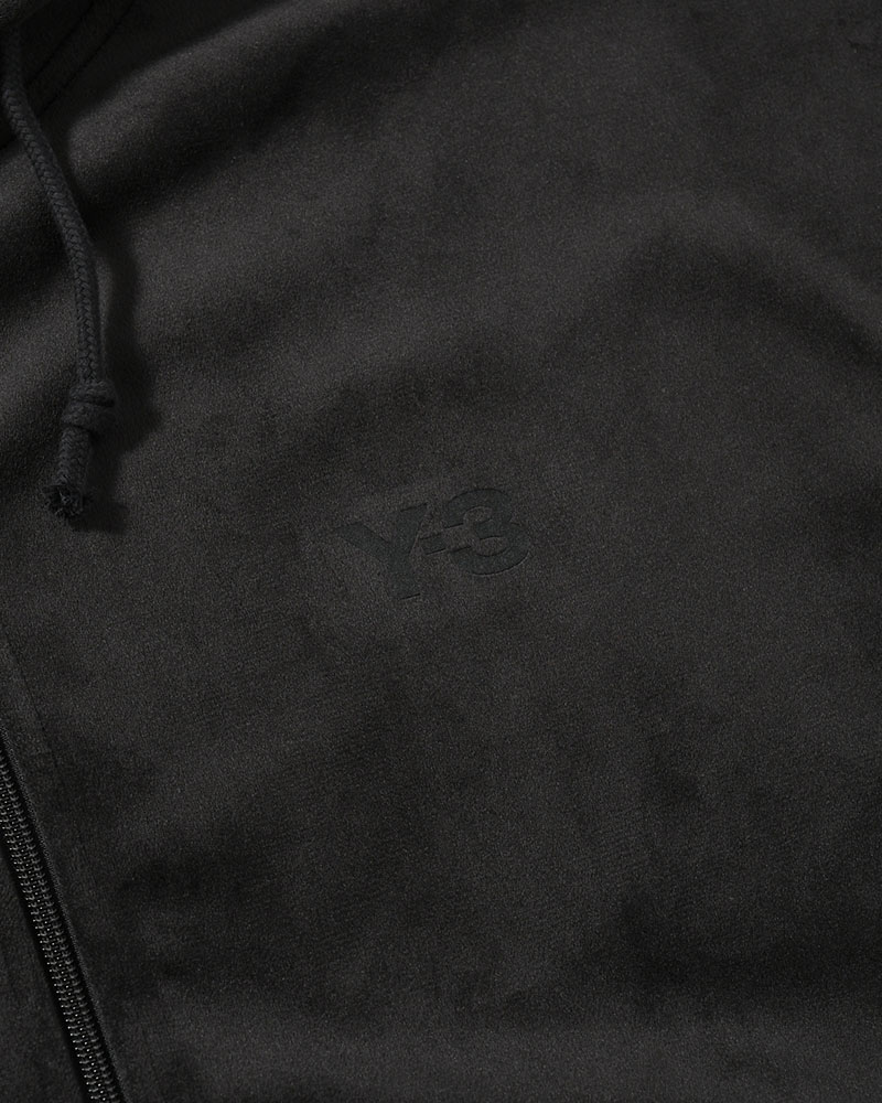 VELVET CORDUROY ZIP HOODIE -BLACK-