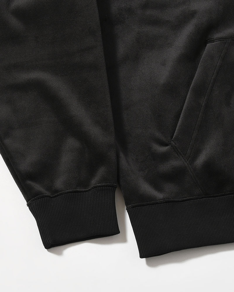 VELVET CORDUROY ZIP HOODIE -BLACK-