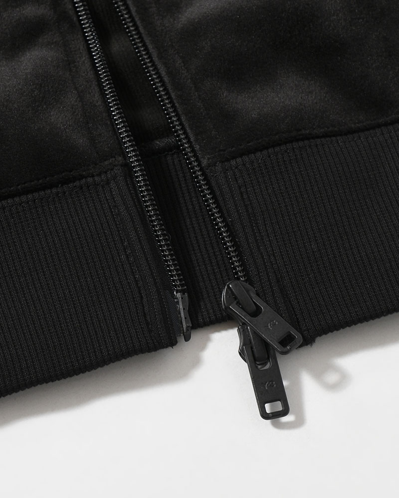 VELVET CORDUROY ZIP HOODIE -BLACK-