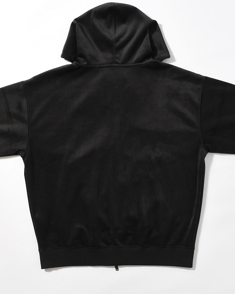 VELVET CORDUROY ZIP HOODIE -BLACK-