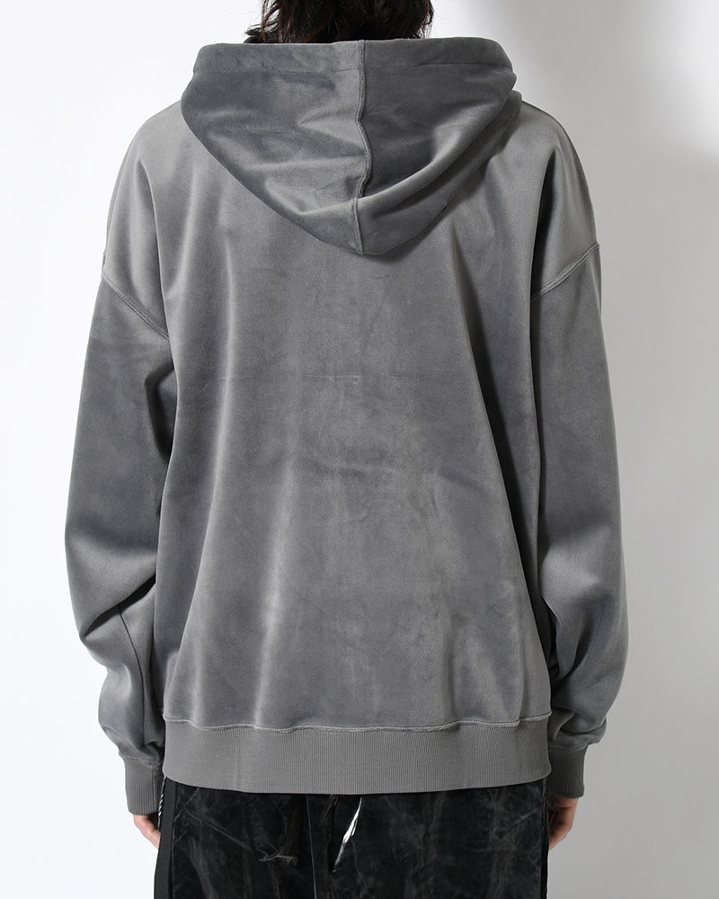 VELVET CORDUROY ZIP HOODIE -GRAY-