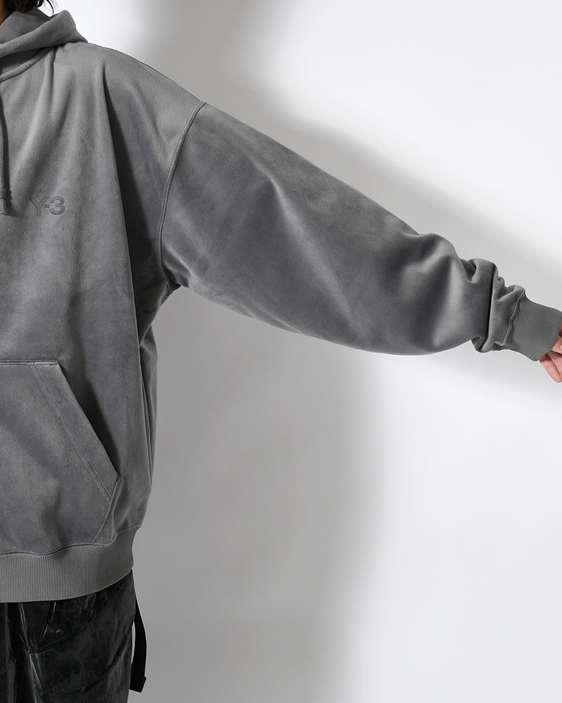 VELVET CORDUROY ZIP HOODIE -GRAY-