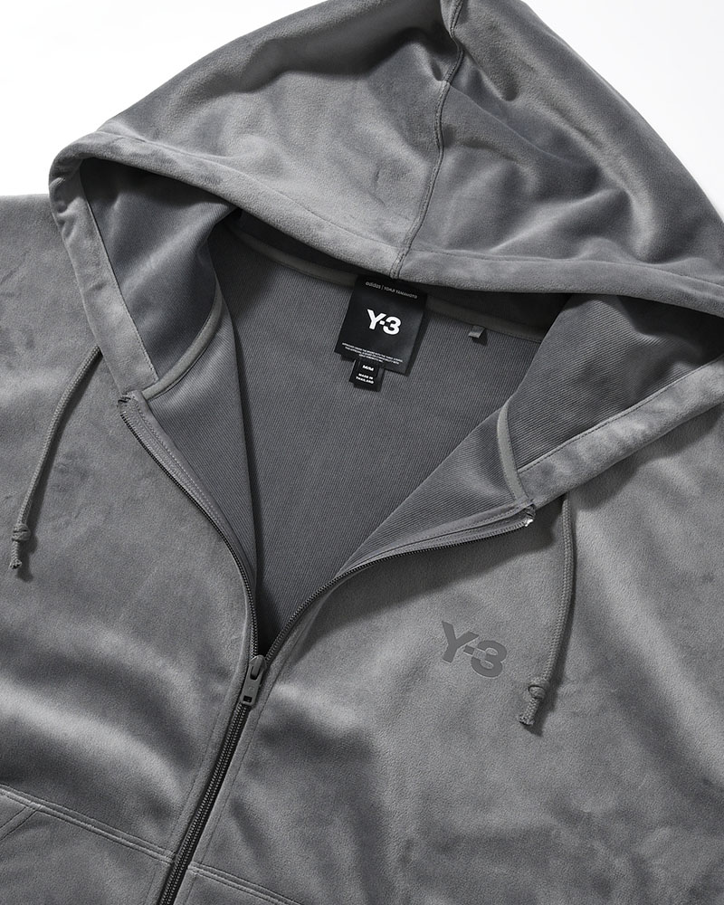 VELVET CORDUROY ZIP HOODIE -GRAY-