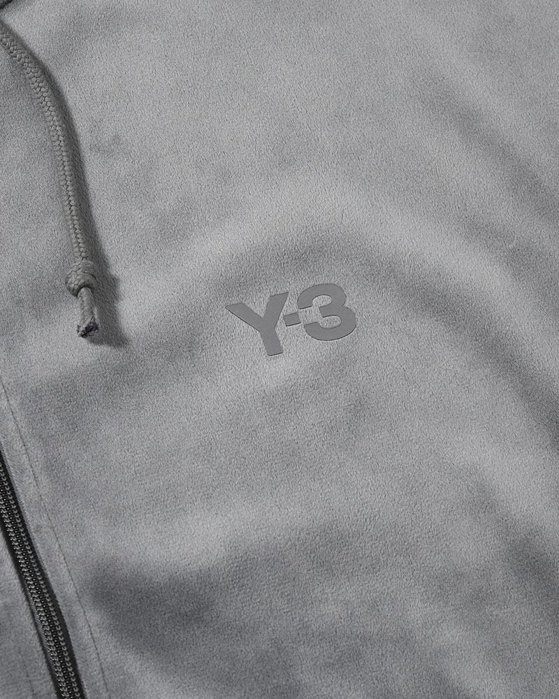 VELVET CORDUROY ZIP HOODIE -GRAY-
