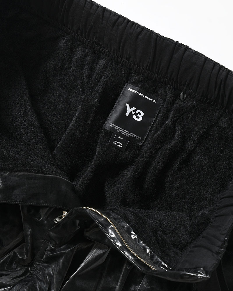 MARBLE NYLON TAPERED PANTS -BLACK-
