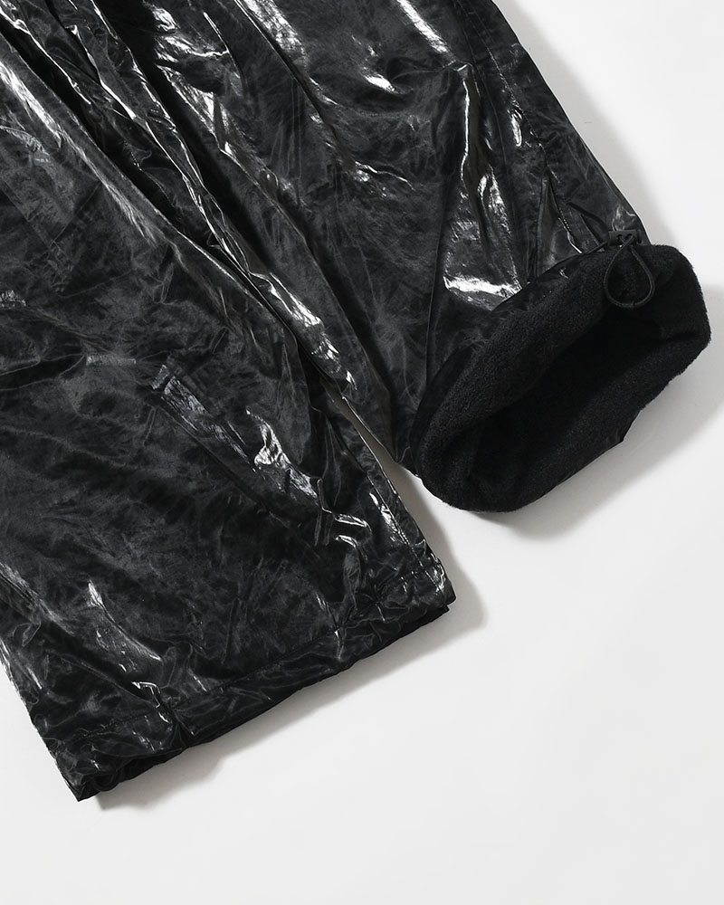 MARBLE NYLON TAPERED PANTS -BLACK-