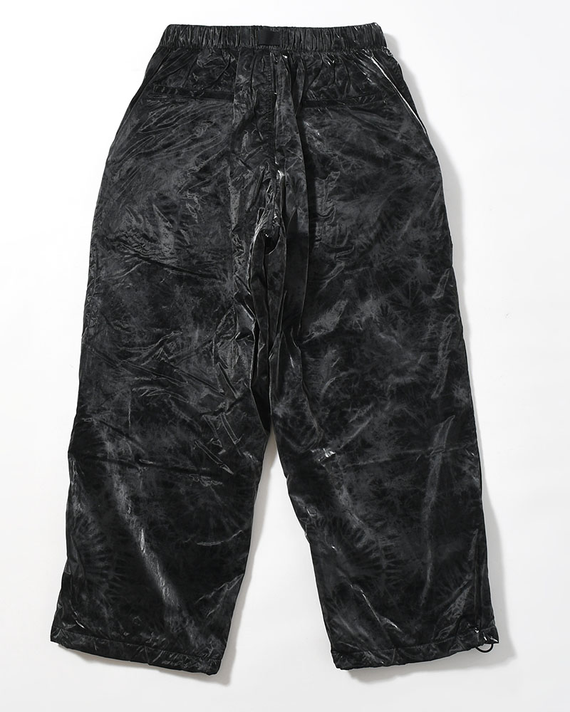 MARBLE NYLON TAPERED PANTS -BLACK-
