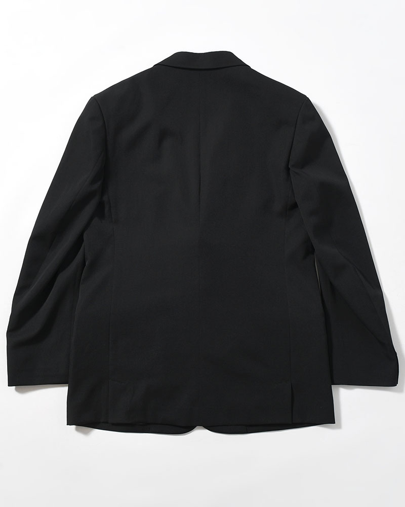 WOOL GABARDINE LEFT AND RIGHT CHANGE POCKET JACKET -BLACK-