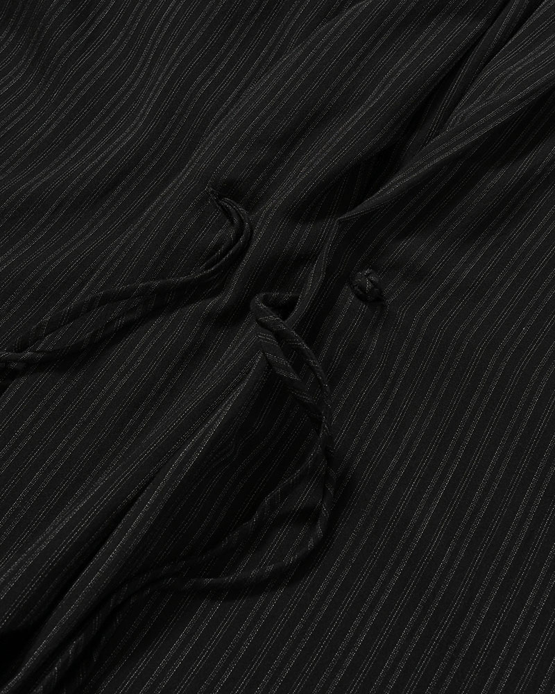 RAYON THIN STRIPE SLIT JACKET -BLACK-