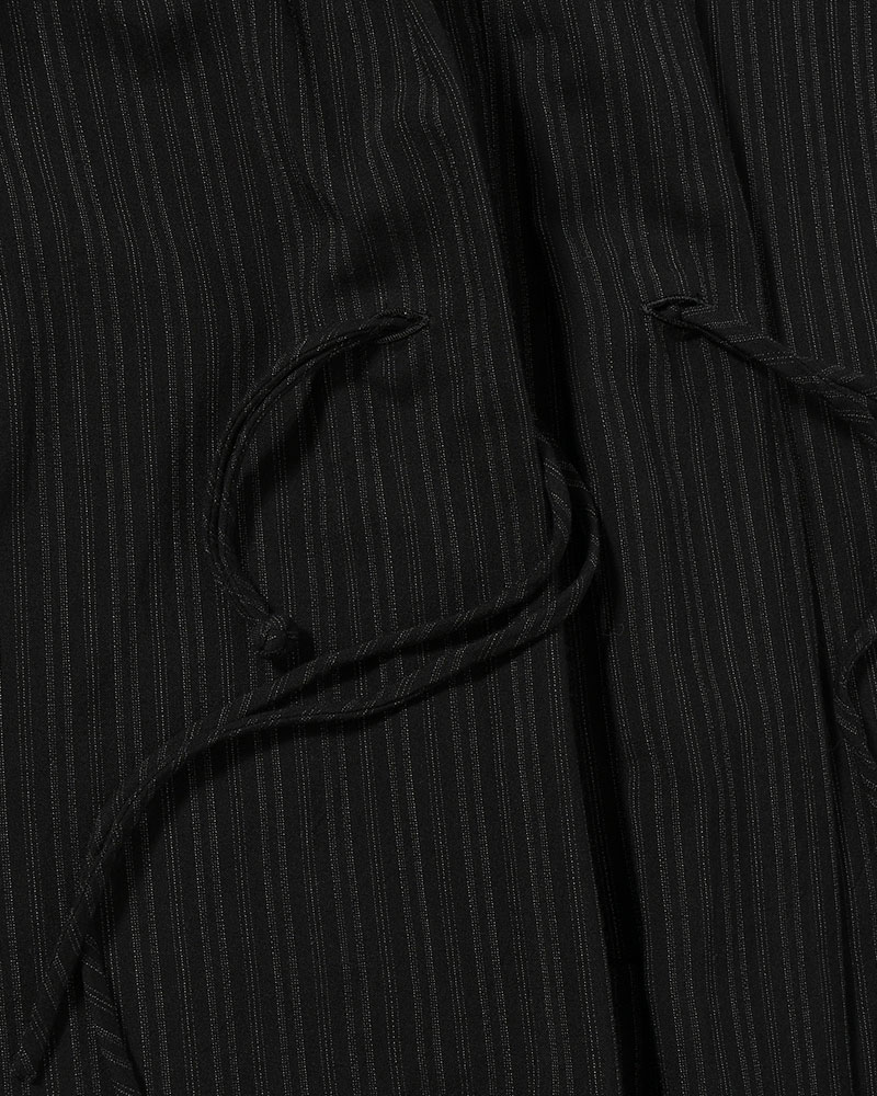 RAYON THIN STRIPE SLIT JACKET -BLACK-