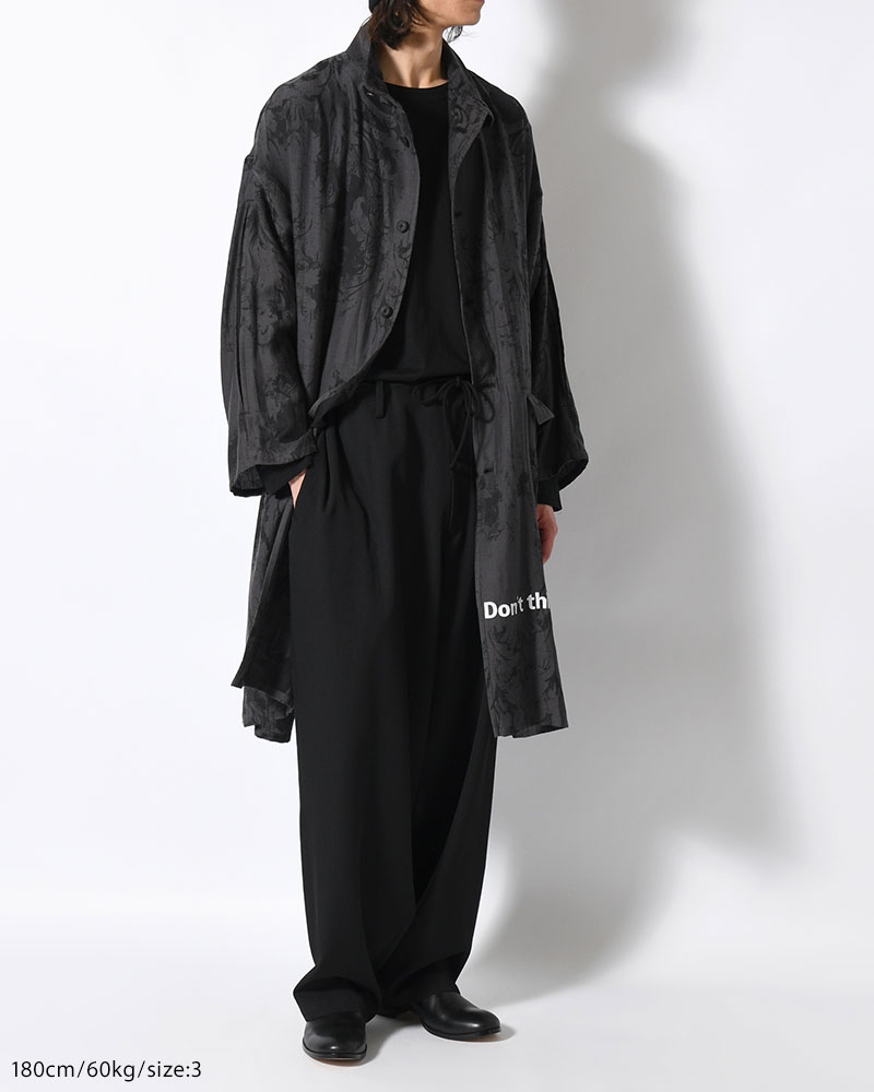WOOL GABARDINE NEW STANDARD STRING PANTS -BLACK-