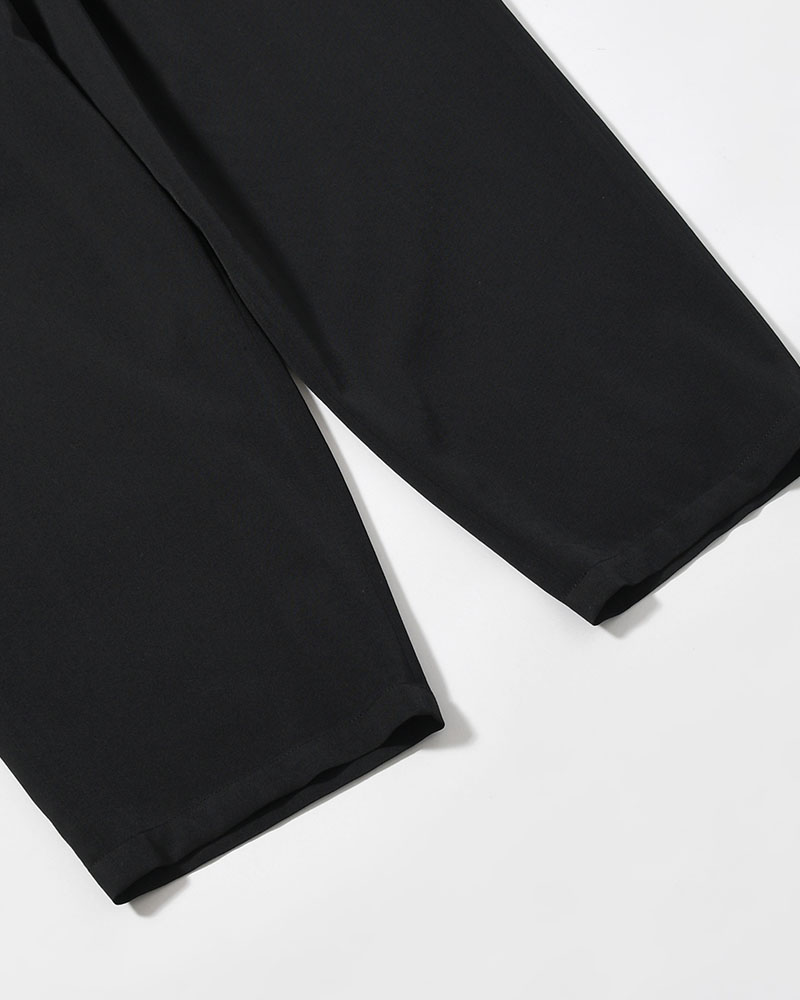 WOOL GABARDINE NEW STANDARD STRING PANTS -BLACK-