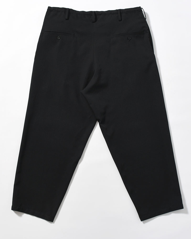 WOOL GABARDINE NEW STANDARD STRING PANTS -BLACK-