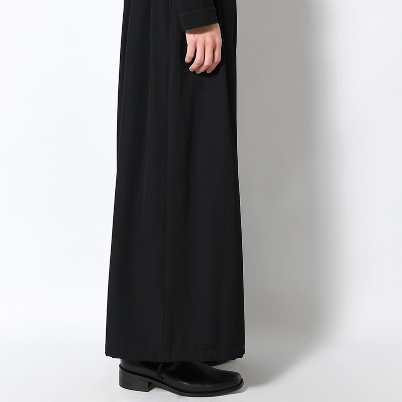 WOOL GABARDINE STANDARD BALOON PANTS -BLACK-