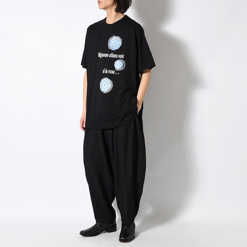 30/- COMBED PLAIN STITCH SHORT SLV T PT D -BLACK-