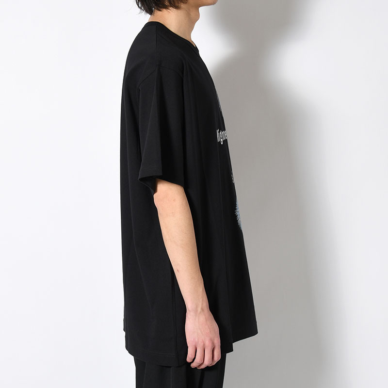 30/- COMBED PLAIN STITCH SHORT SLV T PT D -BLACK-