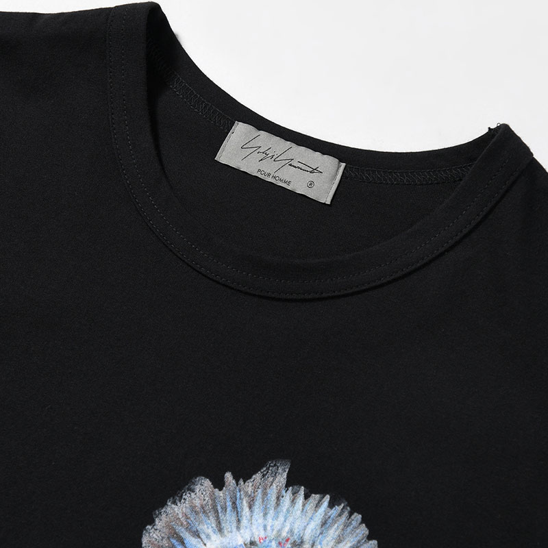 30/- COMBED PLAIN STITCH SHORT SLV T PT D -BLACK-