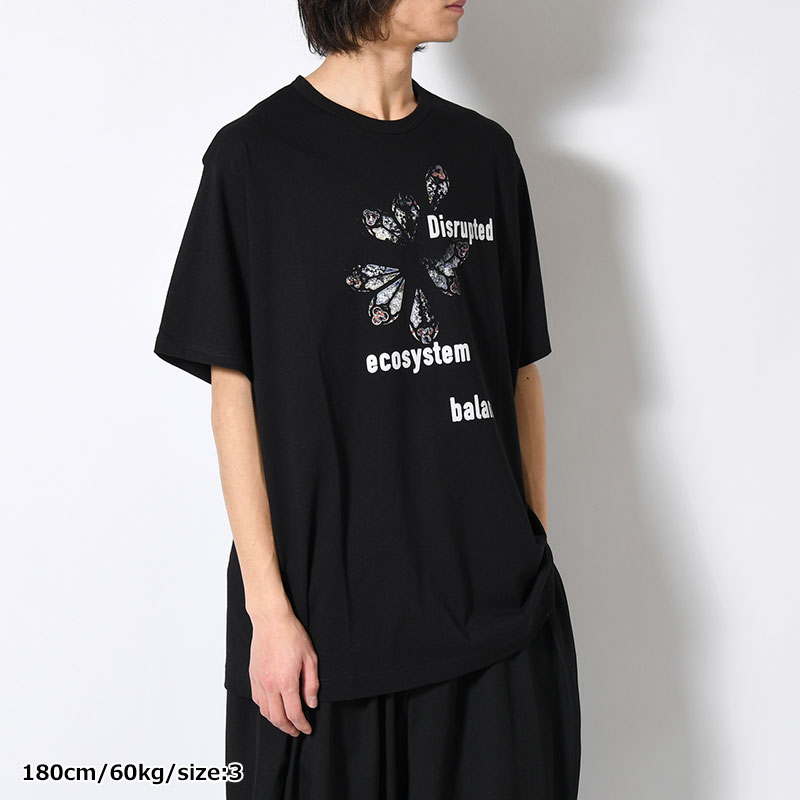 30/- COMBED PLAIN STITCH SHORT SLV T PT F -BLACK-