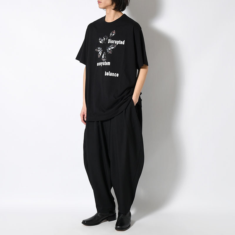 30/- COMBED PLAIN STITCH SHORT SLV T PT F -BLACK-