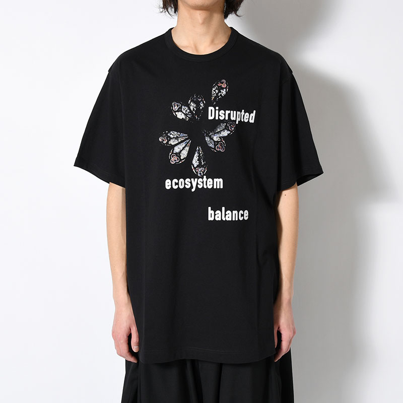 30/- COMBED PLAIN STITCH SHORT SLV T PT F -BLACK-