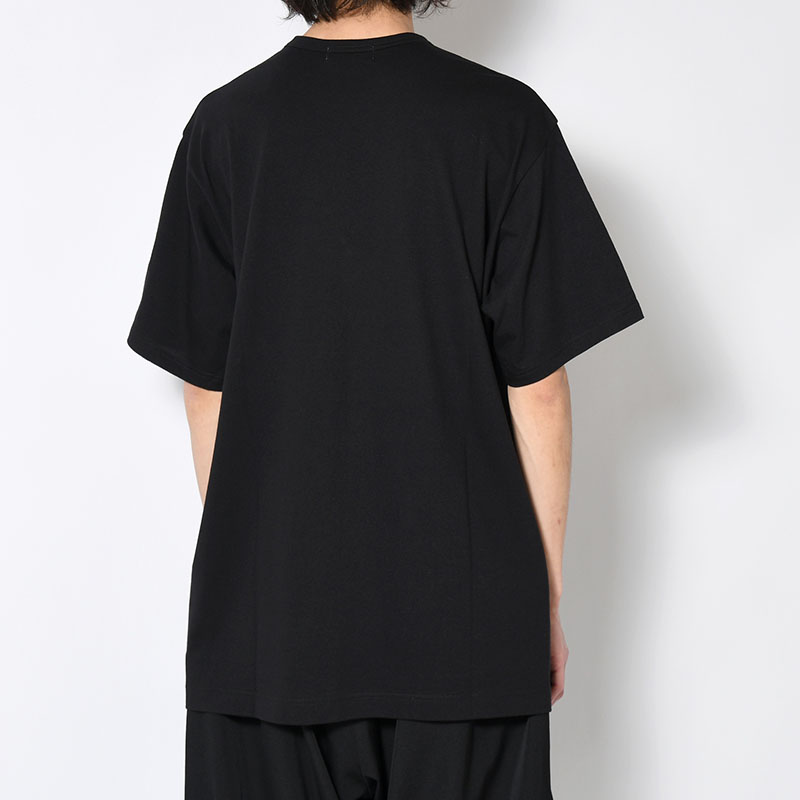 30/- COMBED PLAIN STITCH SHORT SLV T PT F -BLACK-